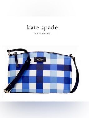 Kate Spade Millie Blue Gingham Crossbody Bag